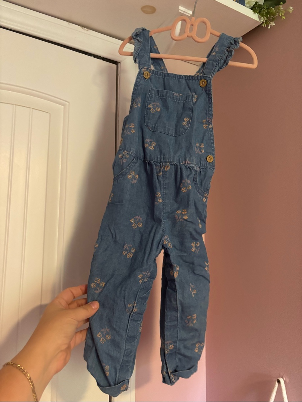 Carter’s / Toddler  Blue Floral Chambray  Overalls